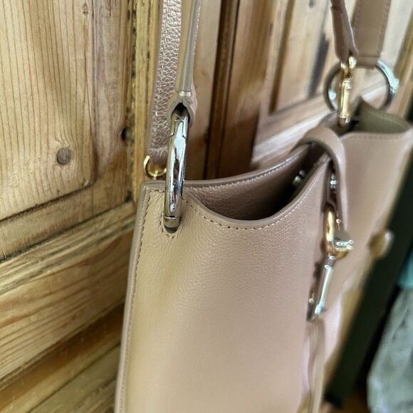 Rebecca Minkoff Small Megan Leather Crossbody Feed‎ Bag Purse Blush Pink Cream - Picture 5 of 16